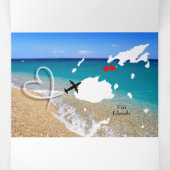 フィジー行き先結婚式 三つ折り招待状 (内部中)