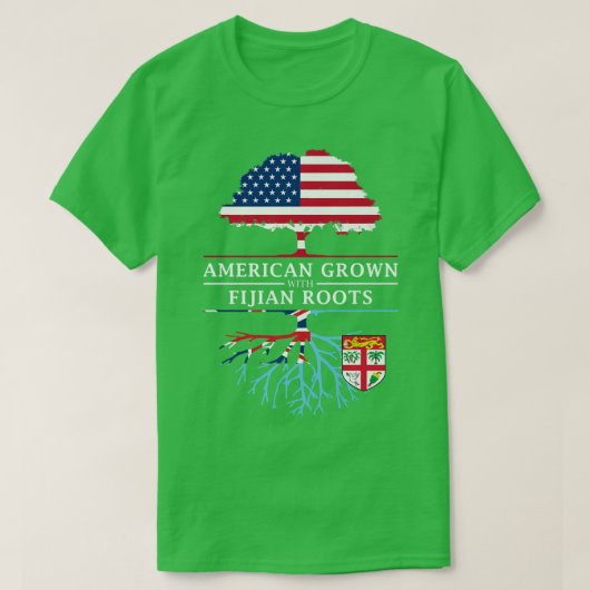フィジー諸島のフィジーで栽培されたアメリカ人 Tシャツ (デザイン正面)