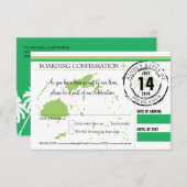 フィジー諸島への搭乗券の出欠確認 招待状 (正面/裏面)