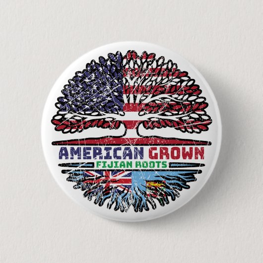 フィジー諸島アメリカ合衆国アメリカ合衆国統一された州ツリー 缶バッジ (正面)