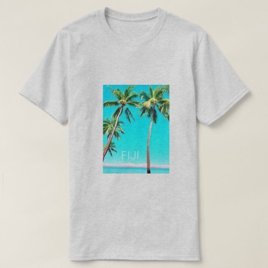 フィジー諸島サマーココナッツヤシの木の旅行 Tシャツ (デザイン正面)