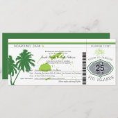 フィジー諸島ボーディングパス結婚ズ 招待状 (正面/裏面)