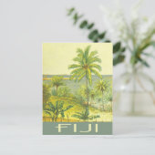フィジー諸島ヴィンテージ旅行スタイル ポストカード (スタンド正面)
