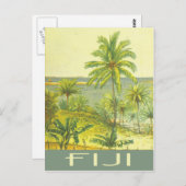 フィジー諸島ヴィンテージ旅行スタイル ポストカード (正面/裏面)