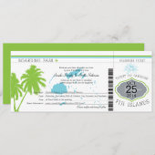 フィジー諸島搭乗券結婚ズ 招待状 (正面/裏面)