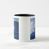 フィジー諸島、タバルア、クラウドブレイクA波 マグカップ (中央)