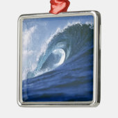 フィジー諸島、タバルア、クラウドブレイクA波 メタルオーナメント (左)