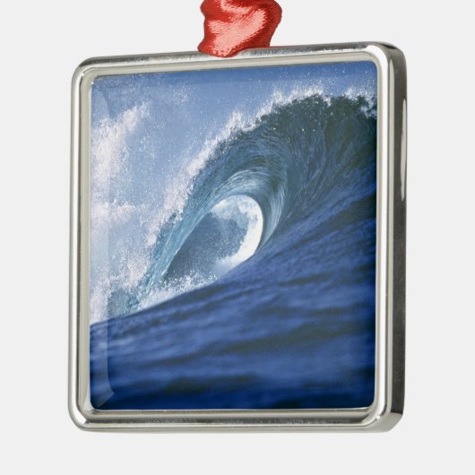 フィジー諸島、タバルア、クラウドブレイクA波 メタルオーナメント (左)