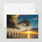 フィジー、オホーツク海上のサンセット ポストカード (正面/裏面)