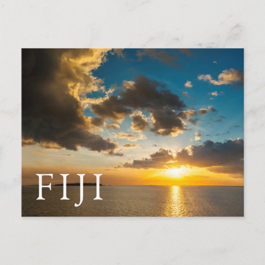 フィジー、オホーツク海上のサンセット ポストカード (正面)
