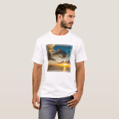 フィジー、オーシャン上のサンセット Tシャツ (正面フル)