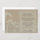 フィジー:トロピカルパームツリーのアニバーサリー 招待状 (正面/裏面)