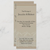 フィジー:トープ結婚式 プログラムの熱帯性ヤシの木 プログラム (正面/裏面)