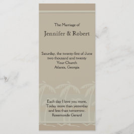 フィジー：トープ結婚式 プログラムの熱帯性ヤシの木 プログラム