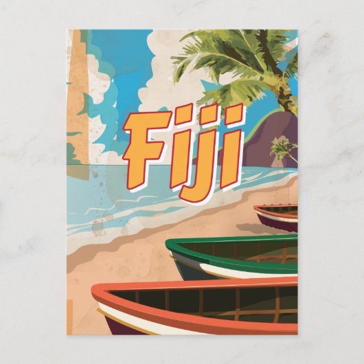 フィジー ビンテージ 旅行ポスター ポストカード (正面)
