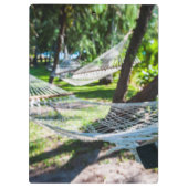 フィジー·ビーチのハンモック クリップボード (裏面)