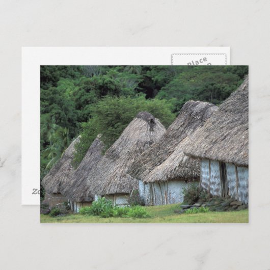 フィジー、ヴィティ、ハット伝統的ハウス。 ポストカード (正面/裏面)