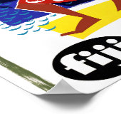 フィジー・ヴィンテージ旅行ポスター復元 ポスター (角)