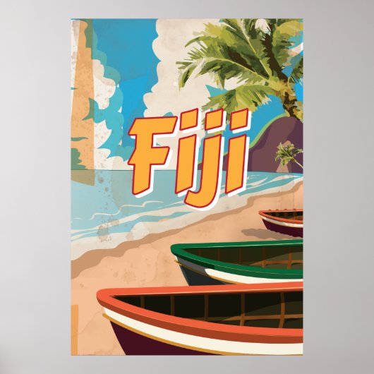 フィジー・ヴィンテージ旅行ポスター ポスター (正面)