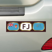 フィジー 国旗・地図コード バンパーステッカー (車上)
