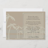 フィジー：熱帯性のヤシの木の記念日 招待状 (正面)