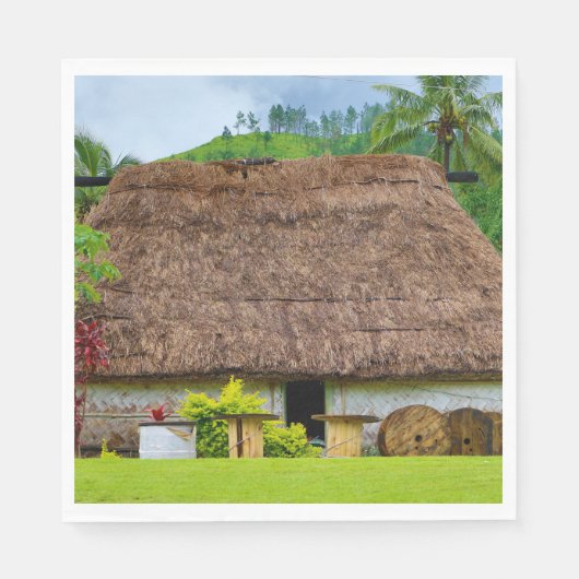 フィジ伝統的ー・ナヴァラビレッジフィジー諸島 スタンダードランチョンナプキン (正面)