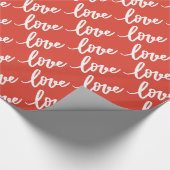 フィスタ赤と白ラブスクリプト ラッピングペーパー (角)
