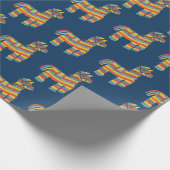 フィスタ！青いカラフルギフトラップのピアナタスオン ラッピングペーパー (角)