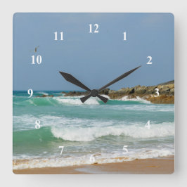 フィストラルビーチニューキーコーンウォールイングランド スクエア壁時計