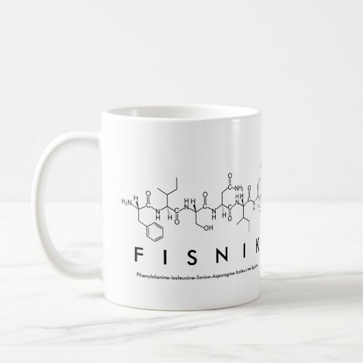 フィスニクのペプチド名mug コーヒーマグカップ (左)