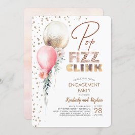 フィズクリンポップ・アートのクバルーンガーランドズモダン婚約 招待状