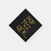 フィズポップ・アートのンクリンクエレガントタイポグラフィ スタンダードカクテルナプキン (角)