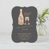 フィズポップ・アートのンクリンクシャンパンシック新年のイブパーティー 招待状 (スタンド正面)