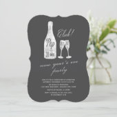 フィズポップ・アートのンクリンクシャンパンシック新年のイブパーティー 招待状 (スタンド正面)