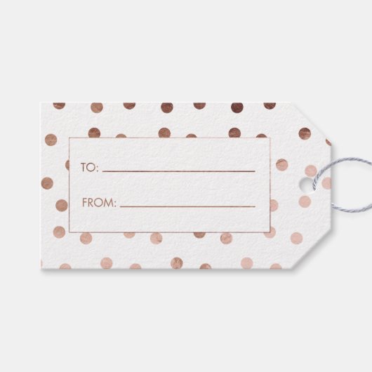 フィズポップ・アートのンクリンクトレンディーフェイクバラゴールドフォイルホリデー ギフトタグ (正面(横))