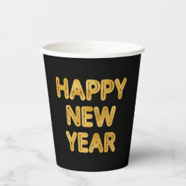 フィズポップ・アートのンクリンクモダンタイポグラフィハッピーニューイヤー 紙コップ