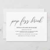 フィズポップ・アートのンドリンクミニマル婚約パーティ 招待状 (正面)