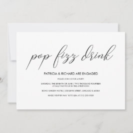 フィズポップ・アートのンドリンクミニマル婚約パーティ 招待状