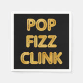 フィズポップ・アートのンモダンクリンクタイポグラフィ大晦日 スタンダードカクテルナプキン (正面)