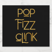 フィズポップ・アートのンリンクエレガントタイポグラフィ誕生日 スパークリングワインラベル (シングルラベル)