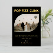 フィズモダンンポップ・アートのクリンクタイポグラフィハッピーニューイヤー 箔シーズンカード (立ち正面)