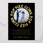 フィズモダンンポップ・アートのクリンクタイポグラフィハッピーニューイヤー 箔シーズンカード (正面)