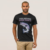 フィッおもしろいクのまわりに検索マス魚釣り Tシャツ (正面フル)