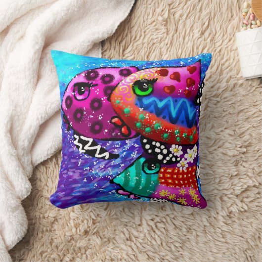 フィッお洒落トリオカラフル抽象芸術航海の クッション (ブランケット)