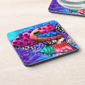 フィッお洒落トリオカラフル抽象芸術航海の コースター (左側)