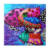 フィッお洒落トリオカラフル抽象芸術航海の タイル (正面)