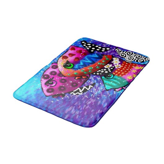 フィッお洒落トリオカラフル抽象芸術航海の バスマット (アングル)