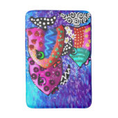 フィッお洒落トリオカラフル抽象芸術航海の バスマット (正面縦)