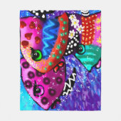 フィッお洒落トリオカラフル抽象芸術航海の フリースブランケット (正面)