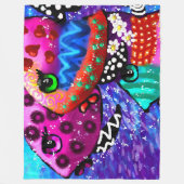 フィッお洒落トリオカラフル抽象芸術航海の フリースブランケット (正面)